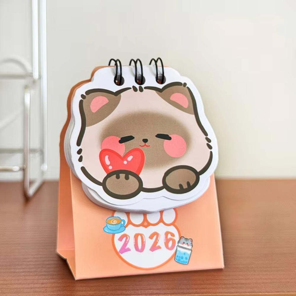 Mini 2026 Desk Calendar Coil Calendar Ornaments Cute Schedule Planner Desktop Ornaments