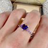 2026 Natural Amethyst Zircon Silver Ring Fashion Wedding Heart Ring Jewelry Women