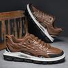 2025 new autumn and winter crocodile pattern leather surface breathable and lightweight sports men's shoes versatile casual non-slip mountaineerin