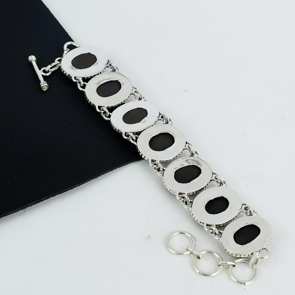 Natural Blue Sunstone Gemstone Handmade 925 Sterling Silver Bracelet, Blue Sunstone Bracelet For Wife, Unisex Bracelet, Mother's Day Gift