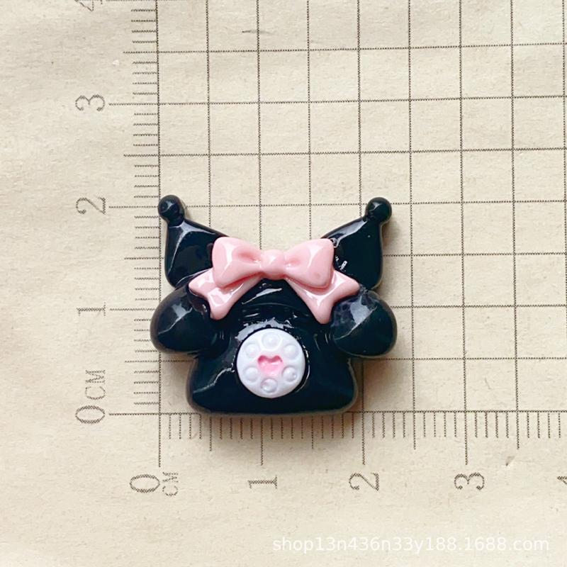 10 Pcs New Kawaii Cartoon Girl Hamburg Telephone Resin Flat Back Scrapbook Figurine Diy Bow Decor Accessories Crafts A2