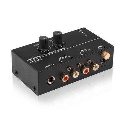PP500 Ультракомпактный предусилитель Phono Preamp с регулировкой громкости Входной выход RCA 1/4-дюймовый выходной интерфейс TRS для винилового проигрывателя LP
