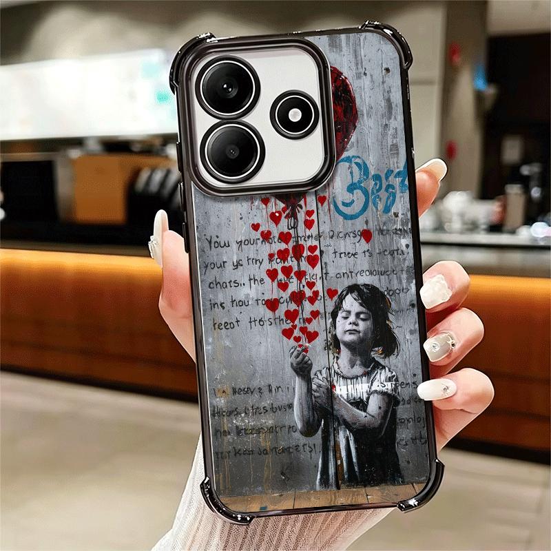 B-Banksy Художник Граффити Покрытие Чехол для Телефона Для Xiaomi Redmi Note 14 15 Pro Plus 13 12 11 11S 11T 10 9S 9 5G Противоударный Airab