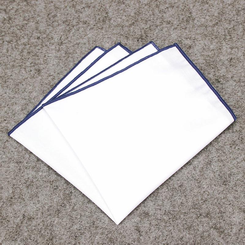 Men Plain White Handkerchief White Organic Pocket Square Hankies Cotton Soft Solid Color