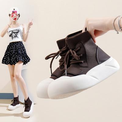 Последняя коллекция Весна/Осень. Классическая женская обувь. Мягкая подошва. Удобные кроссовки для бега. Высокие шнурки. Универсальная повседневная обувь. Кроссовки.