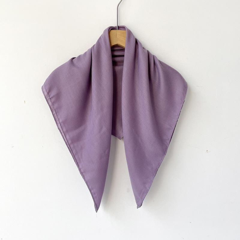 Malay headscarf spring and summer 71 solid color square scarf velvet herringbone silk scarf high-end cotton and linen headscarf