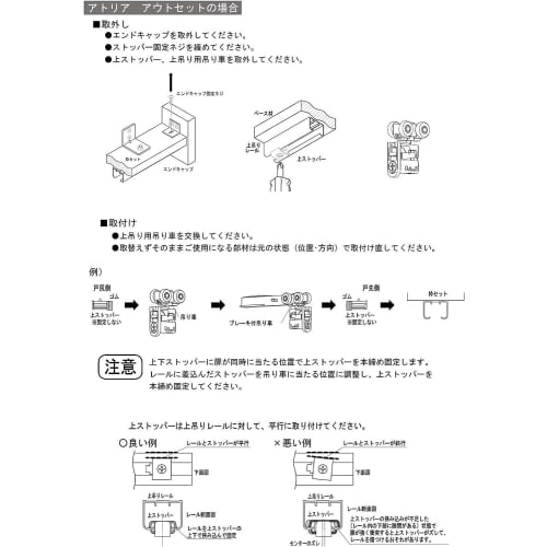 NODA P635 FDH-10 Interior Sliding Door with Top-Hung Pull and Pulley, Closet Offset, Retrofit Fittings, Compatible with Atria and Binoie
