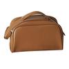 Косметичка большой вместимости, сумка для макияжа, на двойной молнии, портативная дорожная сумка для туалетных принадлежностей, коричневая