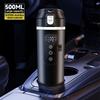 500ml Stainless Steel Car Heating Cup 12V/24V Smart Temperature Control Electric Kettle Stainless Steel Cup Water Warmer Bottle