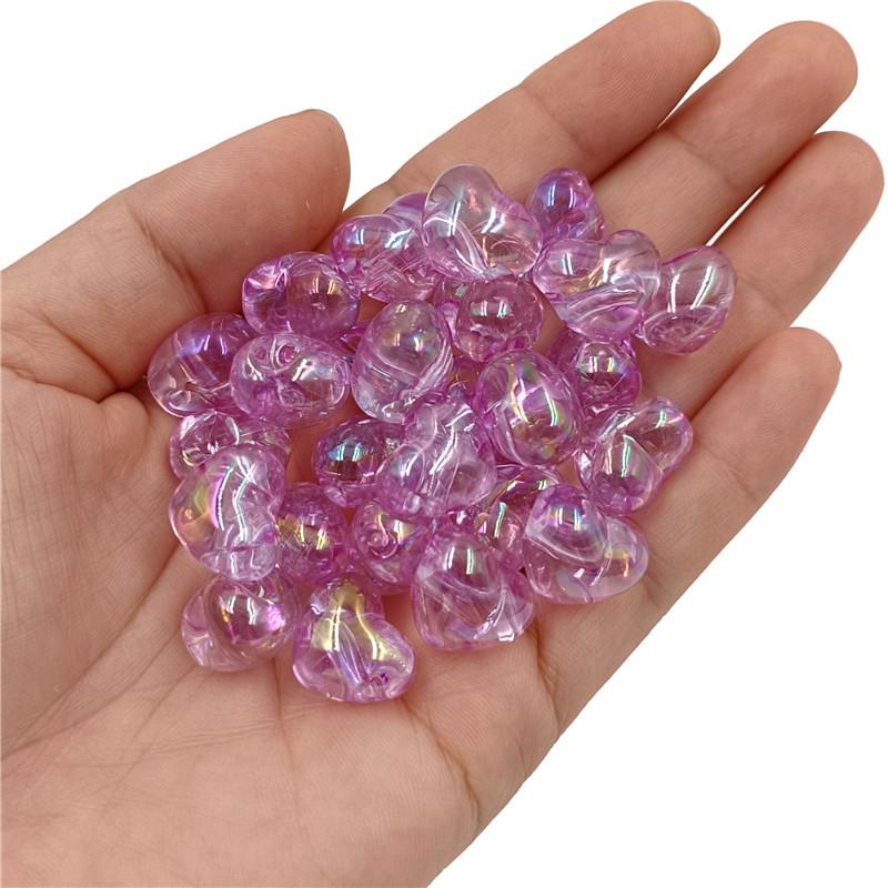 Красочные бусины в форме персикового сердца, изготовление ювелирных изделий, 10 шт., серьги своими руками, модные ювелирные изделия, материал для браслета, акриловое ожерелье с отверстием сзади
