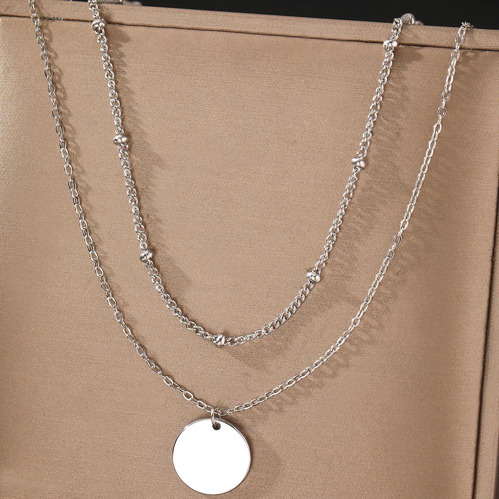 Ожерелья из нержавеющей стали Простая бисерная цепочка Перекрывающаяся лента Цепочка для ключиц Изысканное ожерелье для женщин Циркон Богиня Подарки Новинка