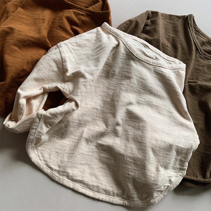 Long Sleeved T-shirt Versatile Korean Base Shirt Girl and Boys Clothing Baby Top