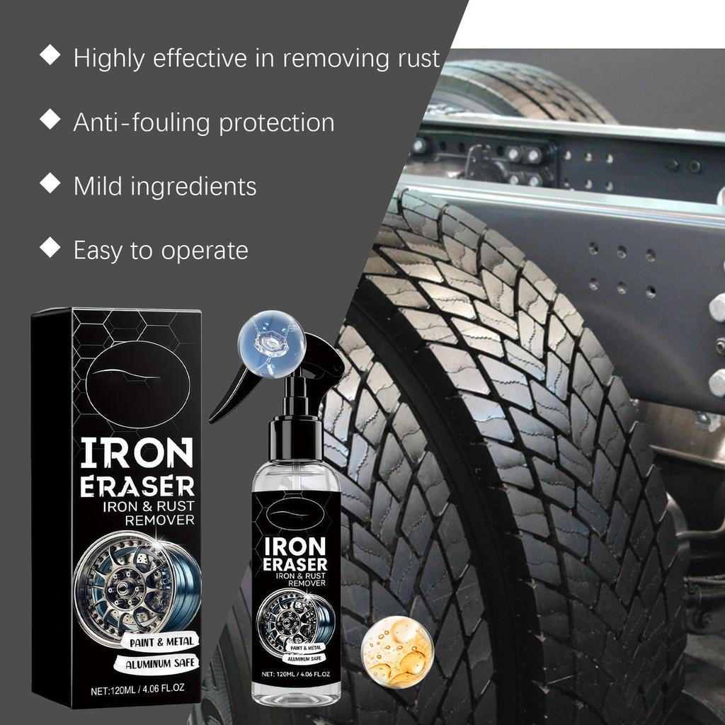 Car Rust Cleaner Spray – Gentle Rust Stain Remover for Body, Wheels & Metal less
