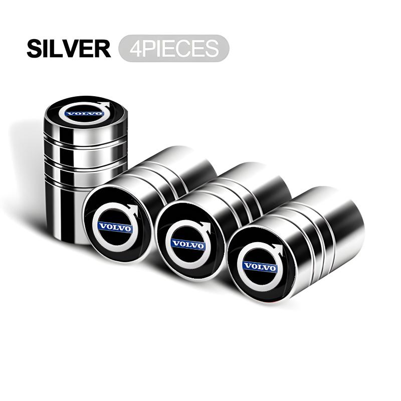 For Volvo 4Pcs Aluminum Alloy Car Tire Air Valve Stems Caps For Volvo Xc60 Xc90 V40 V60 S60 V50 V90 S80 C40 XC40 V70 XC70 C30 EX