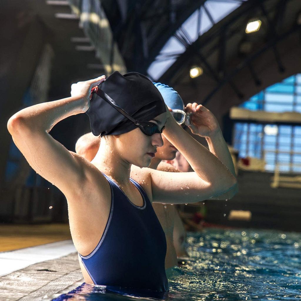 Swimming Cap For Women And Men, Cap For Very Long Thick Curly Hair&Dreadlocks Weaves Braids Afros Silicone Keep Your Hair Dry