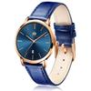 Stylish Women's Wristwatch In Blue, Waterproof, Ultra-thin, with a Leather Strap, Analog, Small, Simple Dial, Easy To Read, Slim, Lightweight, and Per
