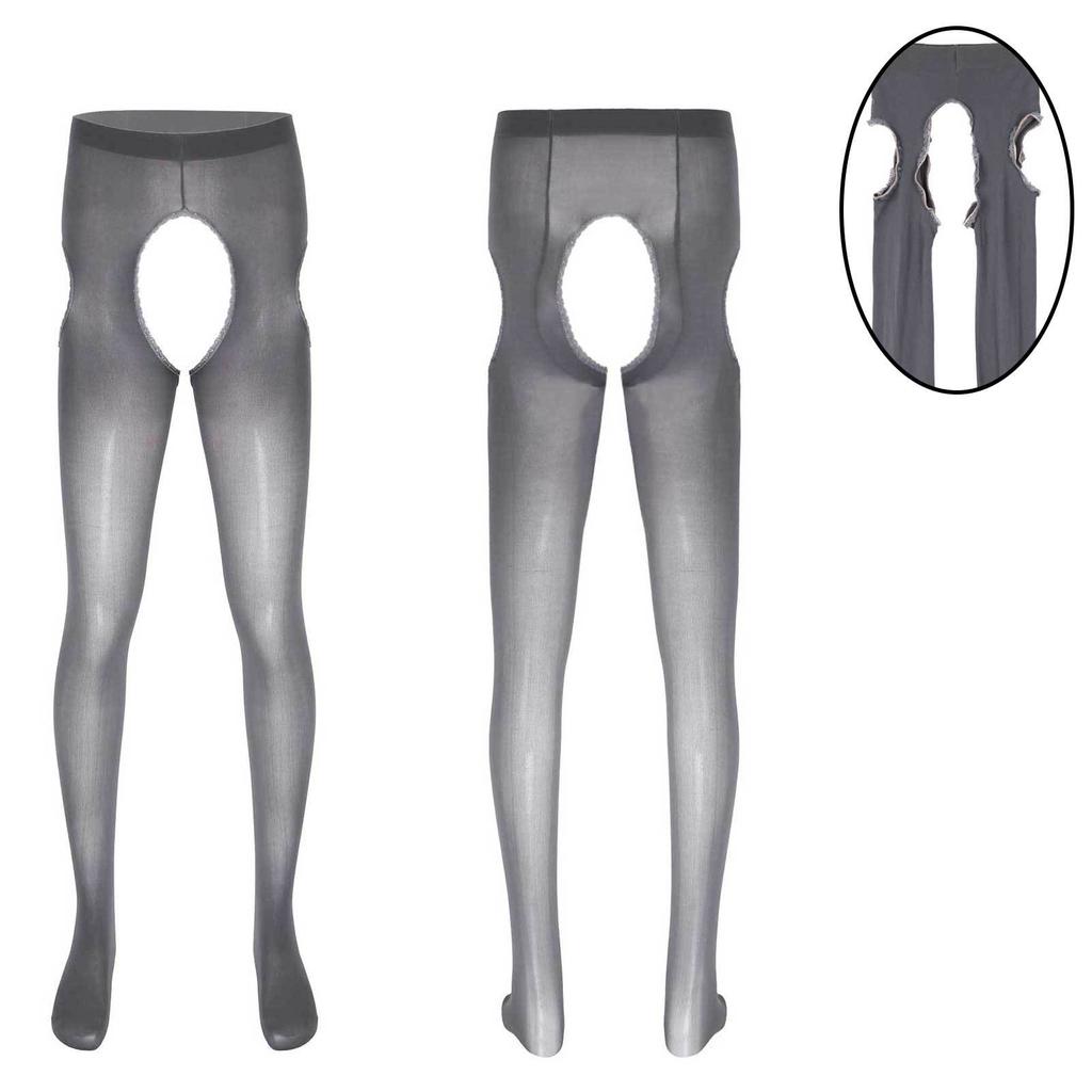 Мужские колготки с кружевной отделкой, длинные брюки с открытой промежностью, колготки, леггинсы