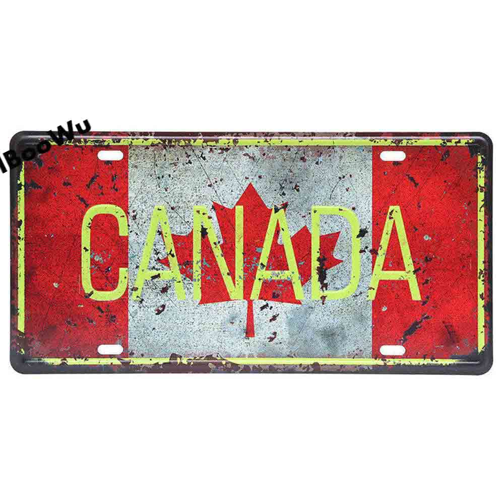 Worldwide Popular City License Plate Poster Vintage Wall Decor Canada/London/Brazil Metal Tin Sign Plaques Poster 15x30cm