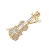 Элегантная хрустальная брошь-булавка в виде скрипки с жемчугом для любителей музыки и моды, лацканная булавка для музыкального мероприятия