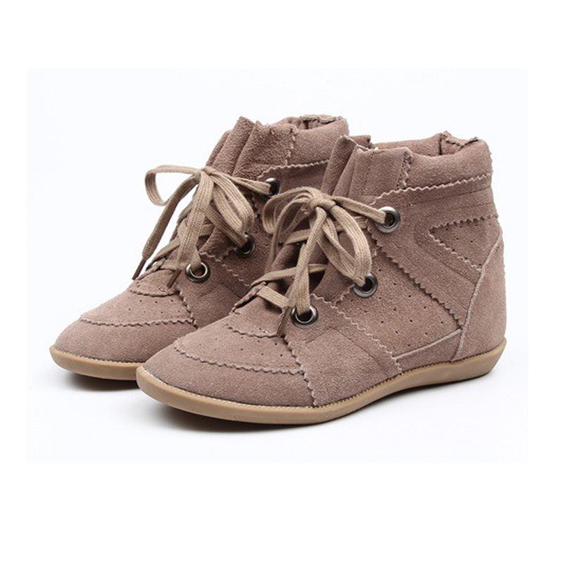 Женские туфли WISHLAZADA из коровьей кожи в уличном стиле с увеличенной высотой 5,5 см