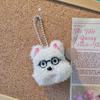 Kawaii West Highland Terrier Puppy Keychain Cute Plush Soft Stuffed Doll Pendant Women Girls Birthday Gift