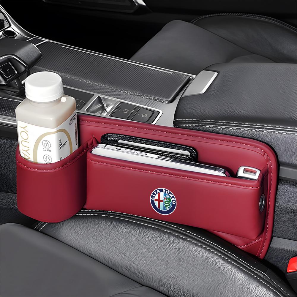 For Alfa Romeo Car Seat Sewn Gap Crevice Slot Storage Box Cup Holder For Alfa Romeo 4C 159 Spider Giulia Giulietta 156 Mito 147