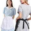 Woman Half Waist Cooking Kitchen Aprons Short Lolita Maid Sexy Lace Black White Bib Beauty Flower Coffee Shop Pinafore Home Work