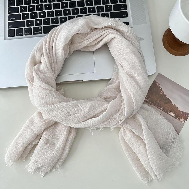Autumn and Winter Scarf Women's New Versatile Long Solid Color High-end Scarf Warm Scarf Shawl Silk Scarf