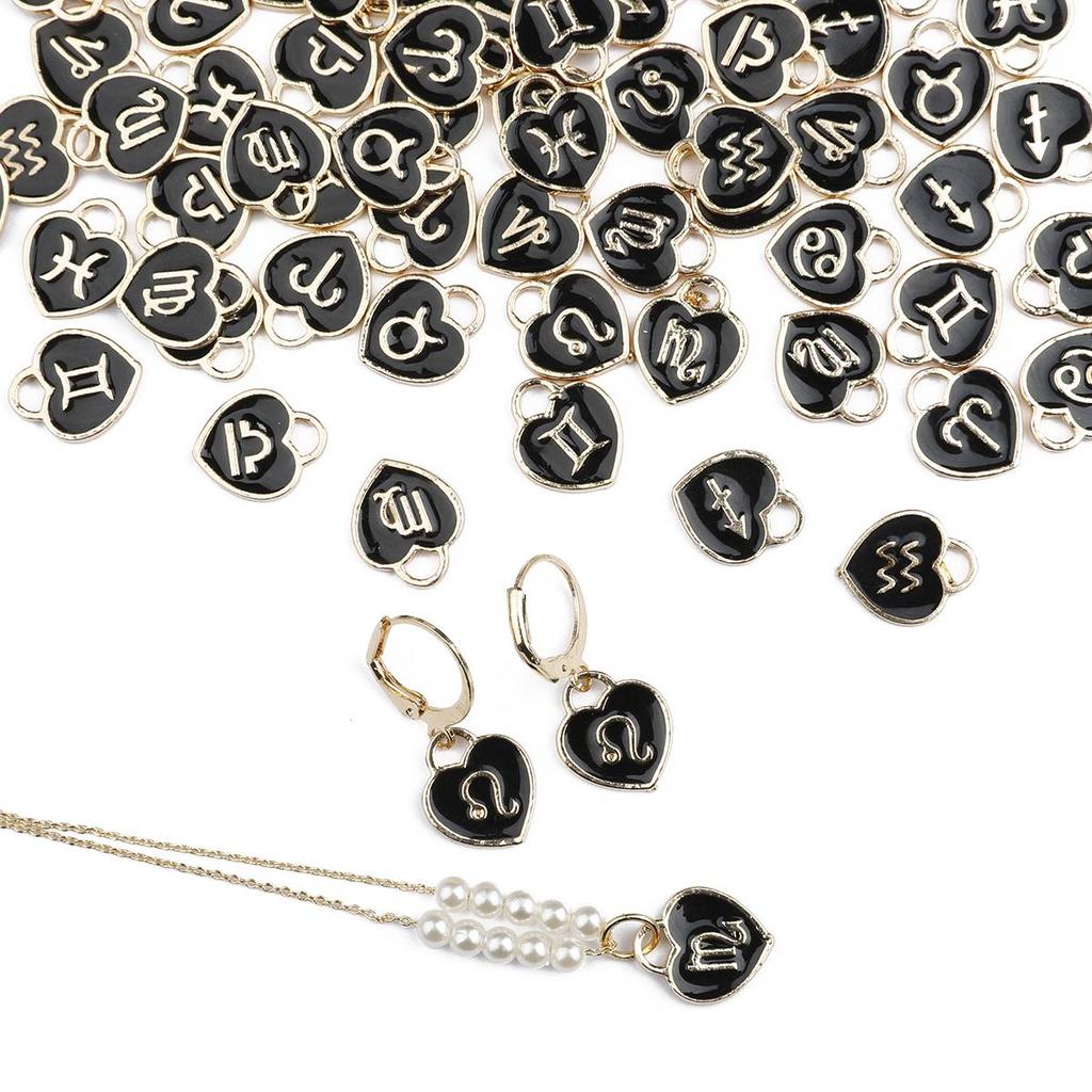 10/12 шт. 12*14 мм 12 созвездий сердце любви падает масляный сплав аксессуары для изготовления ювелирных изделий DIY ожерелье браслет серьги