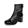 Cool Boots Women's Spring and Summer Black Thick Heel High Heel Fashion Shoes Niche Personality Hollow Chain Shoes