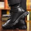 Winter Padded Thickened Men's Cotton Shoes Lace Up Business Casual Snow Boots Men's Leather Shoes Outdoors Men's Shoes Men Boots