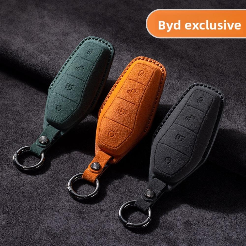 Для BYD Song Plus DMI Han EV DM Dolphin 3D Полное покрытие Замшевый Чехол для Автомобильного Ключа для Song Pro Tang DMI