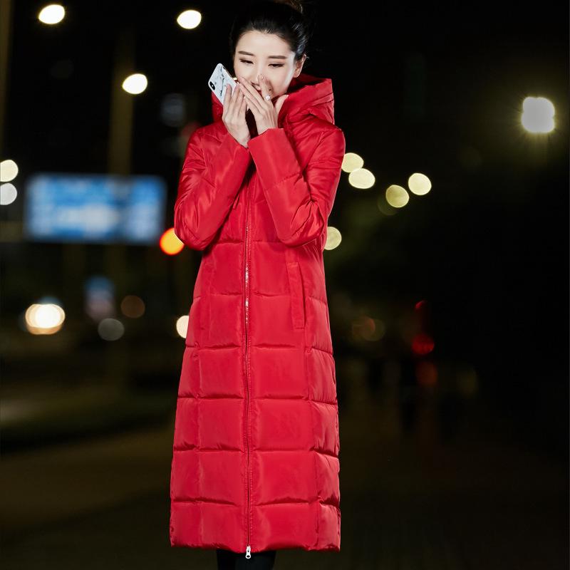 Women Winter Hooded Warm Coat Slim Cotton Padded Basic Jacket Female Long Outwear