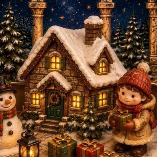 Christmas Story Display Box Mini Set in A Tin Box, Pocket Size Holiday Scene Religious Ornament with Miniature Figures, Collectible Decoration