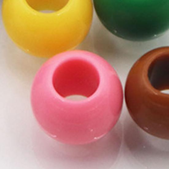 50Pcs Acrylic Big Hole Beads 6mm Center Hole Solid Color Beads Loose Spacer Beads for Jewelry Making DIY Necklace Bracelet