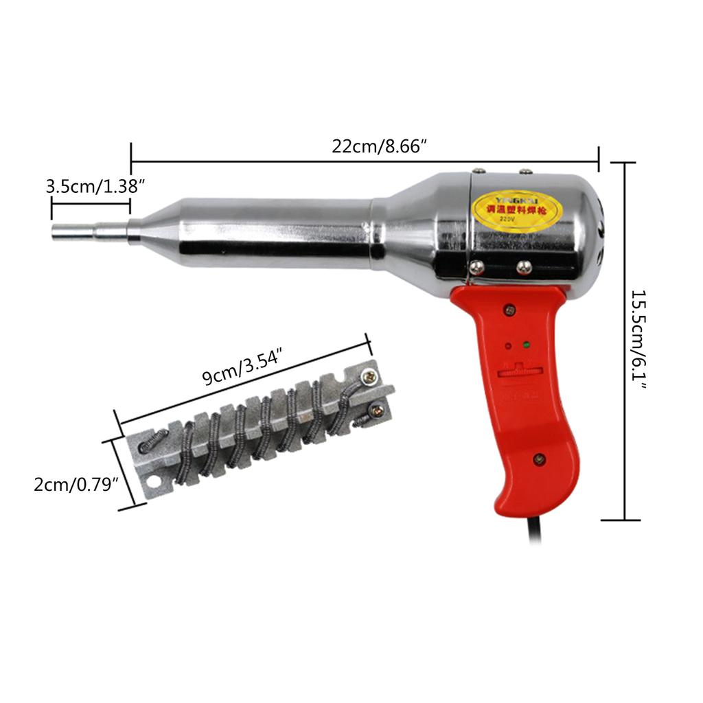 High Quality Plastic Welding Torch Machine Adjustable Heat Air Gun Kit Welder Stainless Steel Welding Nozzle Torch
