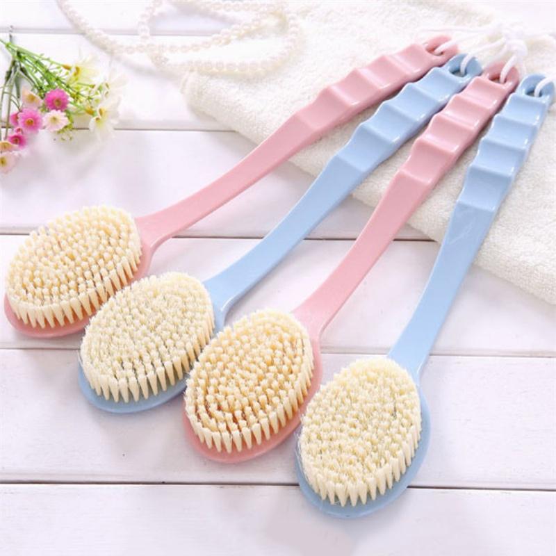 Soft Long-Handle Bath Brush – Exfoliating and Massaging Shower Scrubber for Body Cleaning