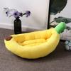 Банановая кровать для собак и кошек, гнездо для кошек в форме банана и моркови с плюшевой игрушкой в виде сердечка, моющийся домик для животных с одеялом