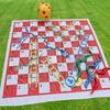 Portable PVC Snake Ladder Chessboard Game Mat with Dice - 129.54x129.54 cm Outdoor Travel Board Game for Family, Camping Picnics