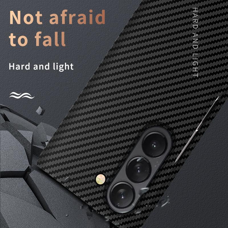 Ultra Thin Matte Carbon Fiber Phone Case for Orginal Samsung Galaxy Z Fold 7 6 5 4 Skin Feel Shockproof Hard Back Protect Cover