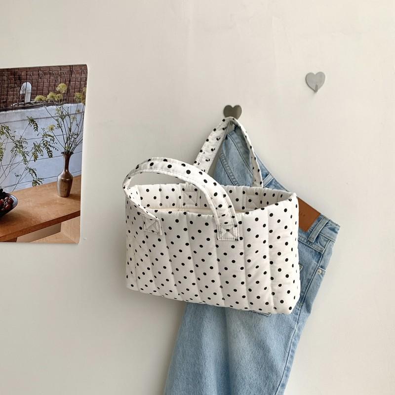 South Korea Ins Style New Wave Dot Design Handbag Large-capacity Literary Casual Niche 100