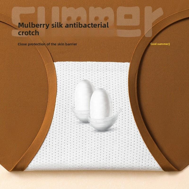 Women's Summer Thin Letter Ice Silk Traceless Lift High Waist Panties