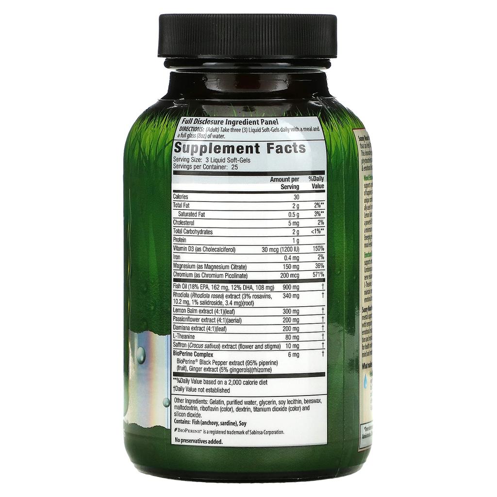 Irwin Naturals, Солнечное настроение с родиолой, 75 жидких мягких капсул