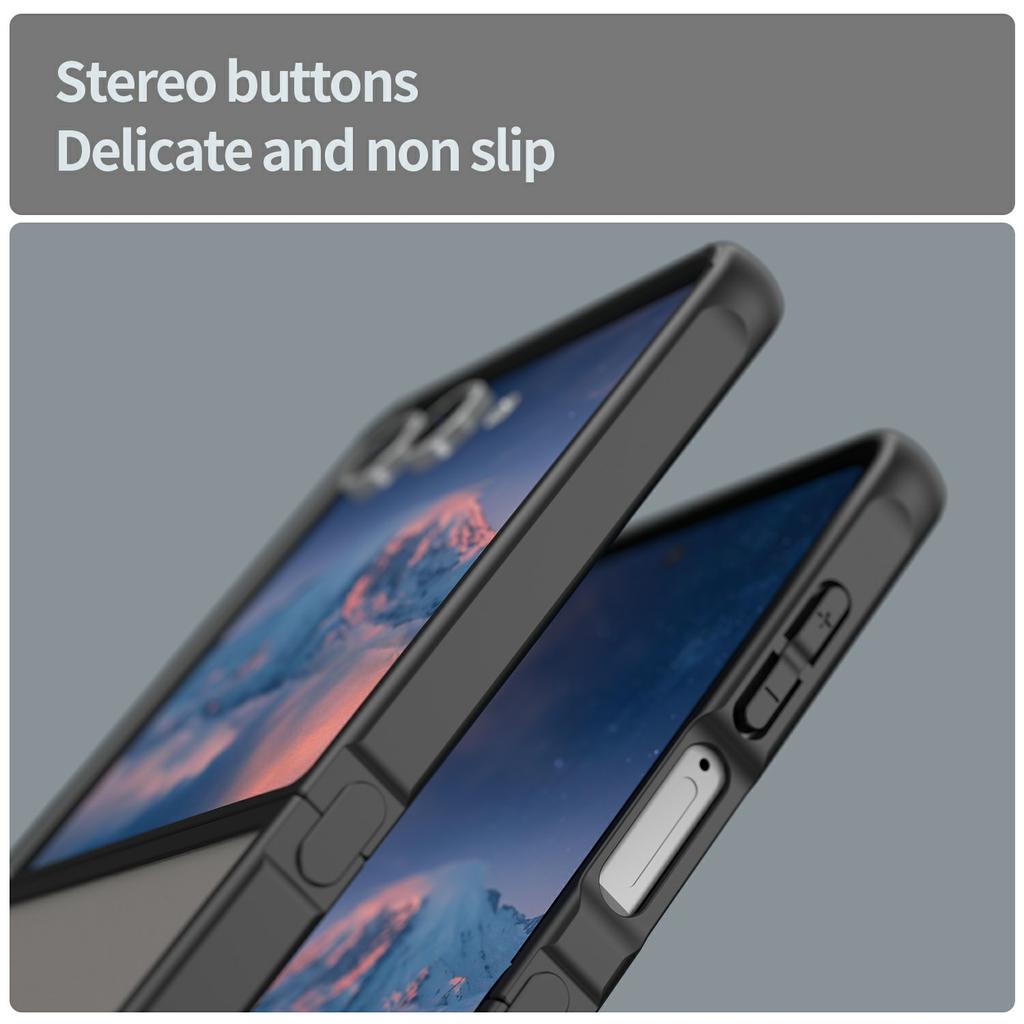 Чехол для Samsung Galaxy Z Flip7 5G, противоударный, с подушками безопасности, матовый, полупрозрачный, из ПК + ТПУ, задняя крышка телефона