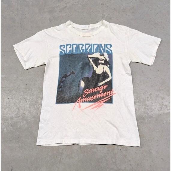 Vintage 1988 Scorpions Savage Amusement Tour Concert T-shirt Reprint 2side