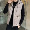 Men's Winter Plus Size Sleeveless Hooded Vest Lined Padded Vest Warm Vests