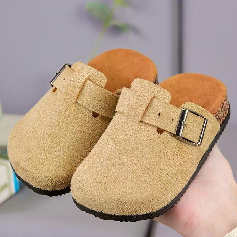 Детские шлепанцы в корейском стиле Birkenstock: Модная закрытая обувь на толстой подошве для мальчиков и девочек