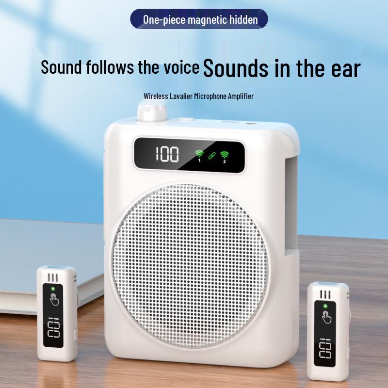 Little Bee Wireless Portable Megaphone with Anti-Howling Lapel Clip Mic for Teachers and Tour Guides