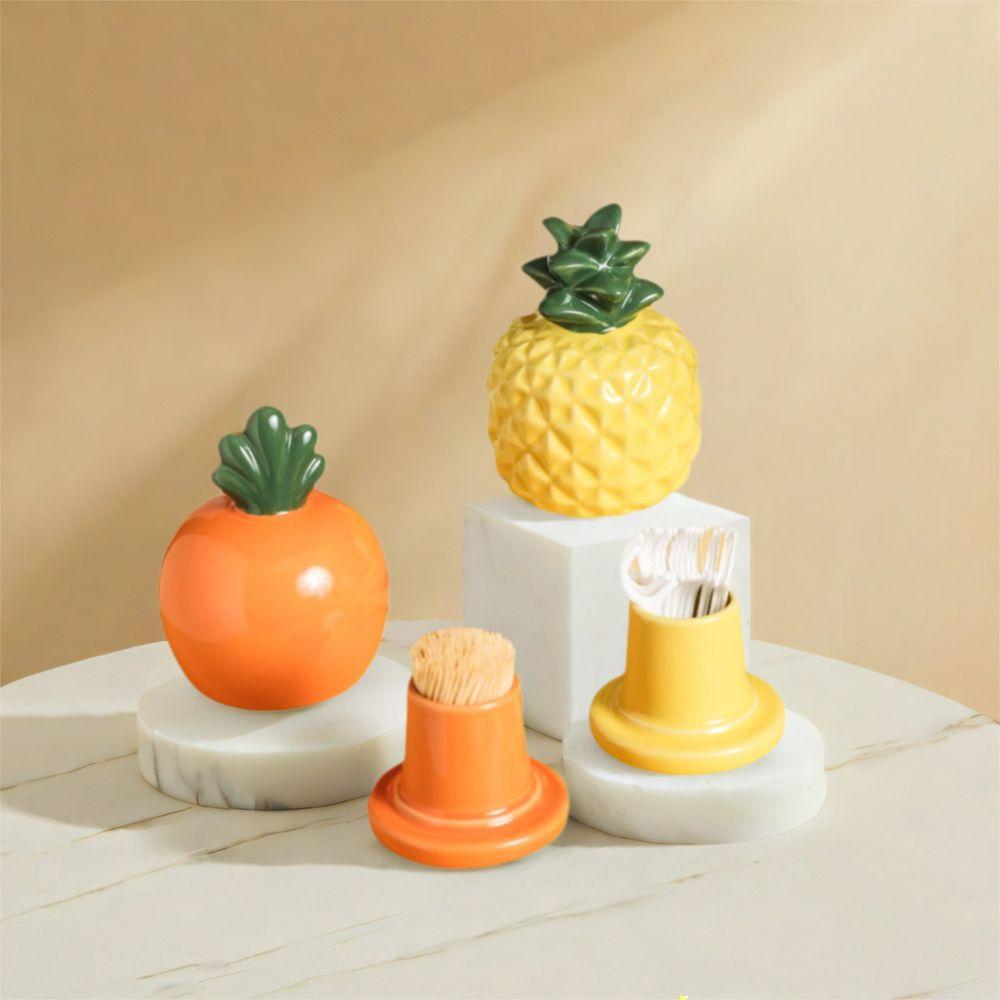Ceramics Toothbridge Tube Dust-proof Desktop Ornament Dental Floss Storage Box Living Room