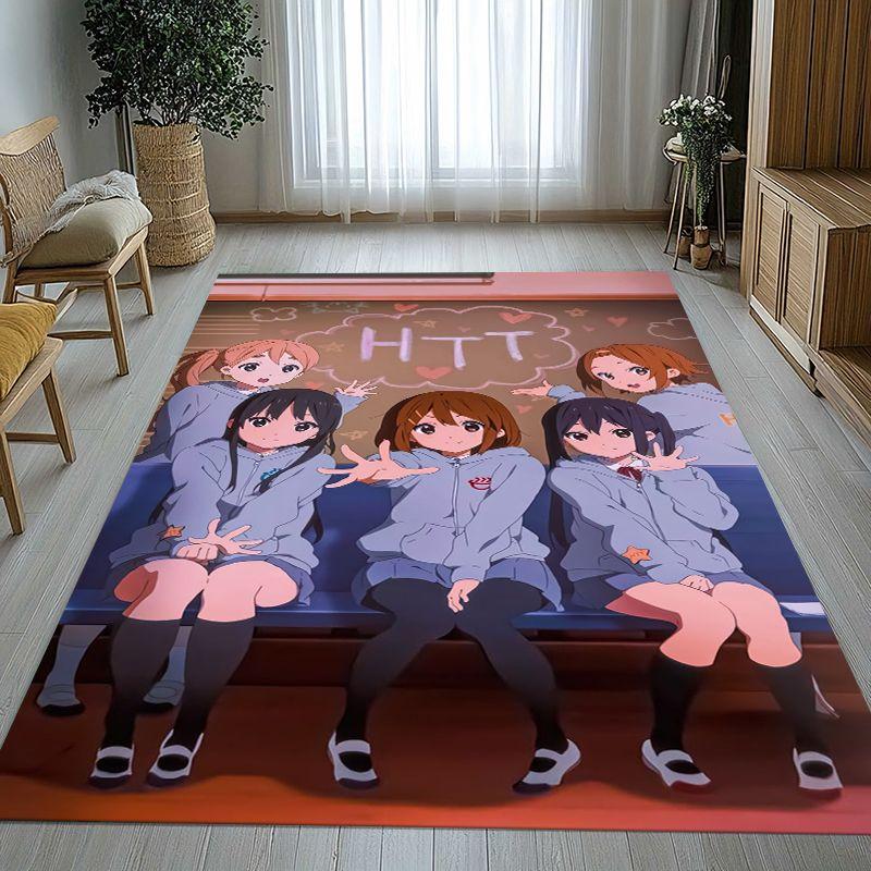K-ON Cute Girl Hirasawa Yui Cartoon Living Room Non-Slip Area Rug Soft Carpet for Bedroom Kids Playroom Sofa,Home Decor Doormat